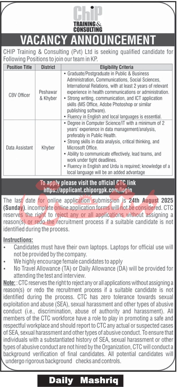 Jobs in CHIP Training & Consulting Private Limited
